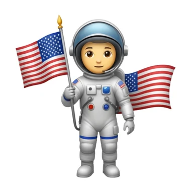astronaut us flag sticker
