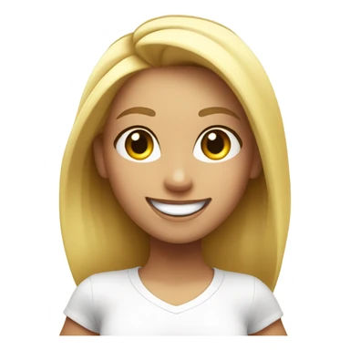Blond girl smiling in with Zumba logo on white t-shirt sticker