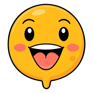 dirty, filthy, gross laughing emoji with pimples and oily skin, cartoon style sticker