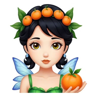 clementine fairy with black hair  sticker