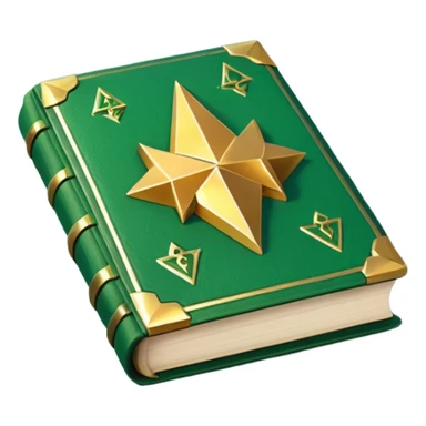 fantasy magic green book low poly sticker