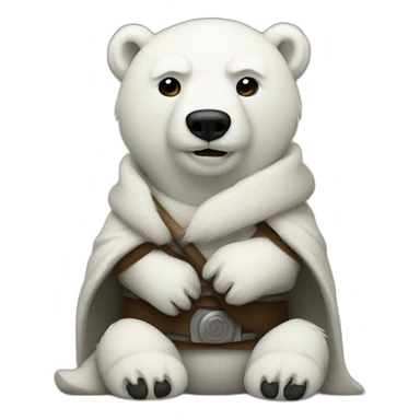 A polar bear jedi sticker