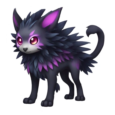 Kawaii edgy fantasy dark-themed animal hybrid Fakemon full body sticker