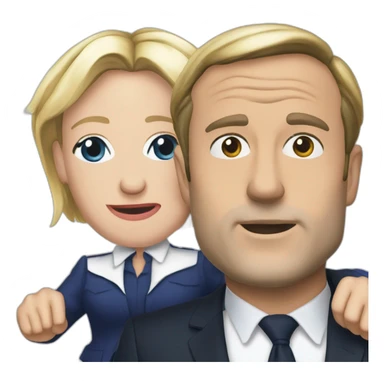 Macron embrasse marine le pen sticker
