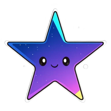 Bright glowing star with sparkles around it sticker