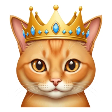 Orange Siamese, cat with big blue eyes and a queen crown sticker