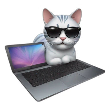 cool-cat-with-laptop sticker