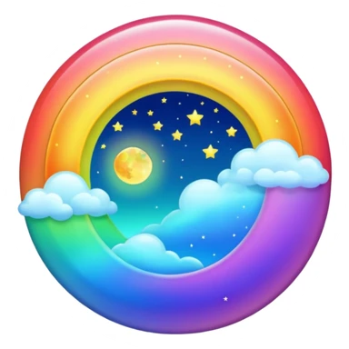 444 rainbow moon sticker
