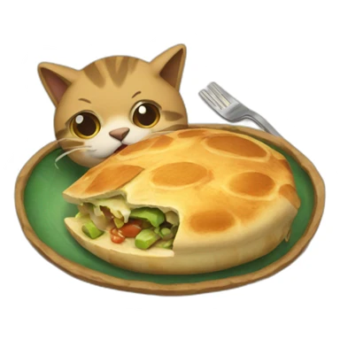 gato comiendo tortuga sticker