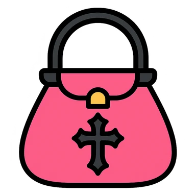 pink and black gothic purse icon sticker