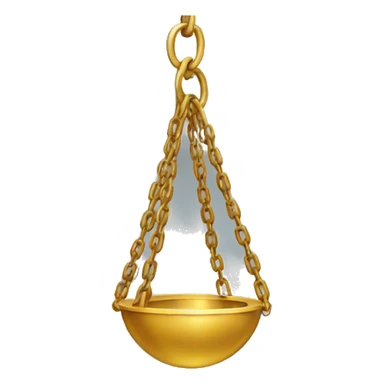 A simple emoji of a swinging pendulum with a golden chain. sticker