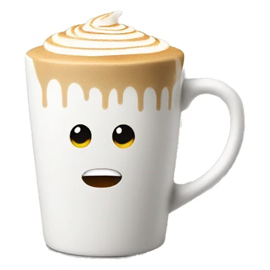 latte in white concrete mug sticker