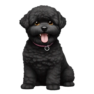 A black happy Bichon Frisé  sticker