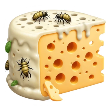Cheese with maggots sticker
