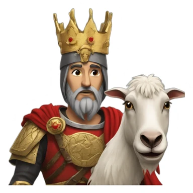 Skanderbeg with his crown with a goat on his crown that he wear sticker