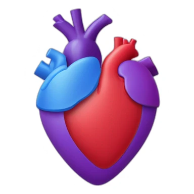 Coeur rouge dans un coeur bleu dans un coeur violet dans un coeur nois sticker