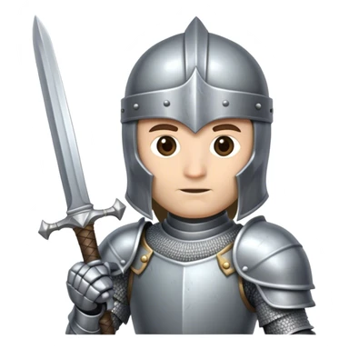 a knight holding up a sword sticker