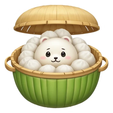 bao in bamboo steamer sticker