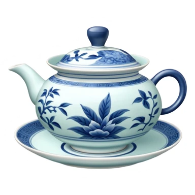 blue Chinese tea gaiwan  sticker