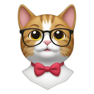 nerd cat sticker