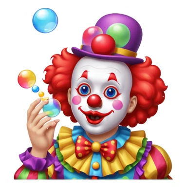 bright clown with soap bubbles sticker
