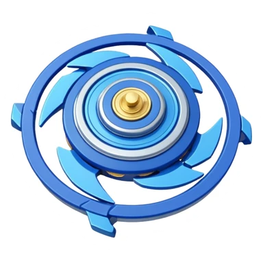 A blue Beyblade with 3 pointed blades like Victory Valtryek sticker