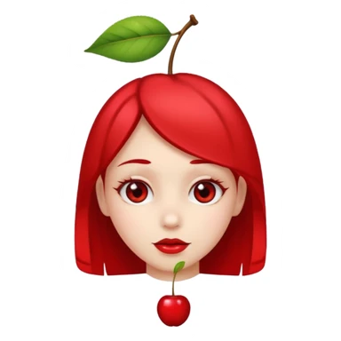 girl with one cherry on her head sticker