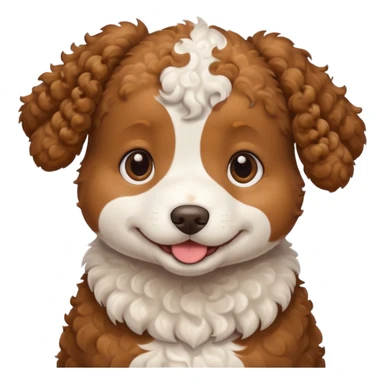 pregnant curly dog sticker