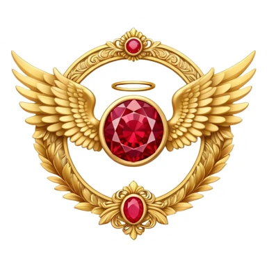 3 rd place award number in frame decorated with golden angel  wings and rubby stone sticker