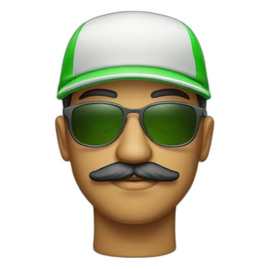 Man with cap and green sunglasses and mustache Colombia  sticker