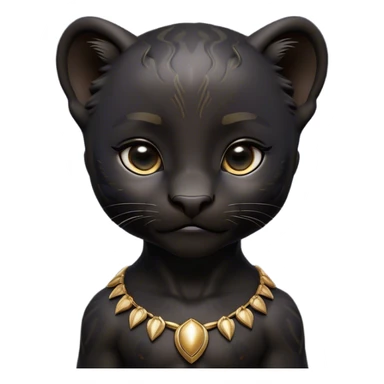 Cinematic Noble Baby black Panther Portrait Emoji, Poised with a touch of regal innocence, featuring a compact, sleek build with soft, dark fur and large, soulful eyes, Simplified yet sharp and sophisticated features, highly detailed, glowing with a gentle, mysterious glow, high shine, intelligent and endearing, stylized with an air of youthful authority, focused and attentive, soft glowing outline, capturing the essence of a tiny jungle guardian that appears ready to pounce out of the screen with effortless charm! sticker