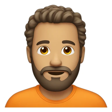 Man bearded with orange shirt sticker