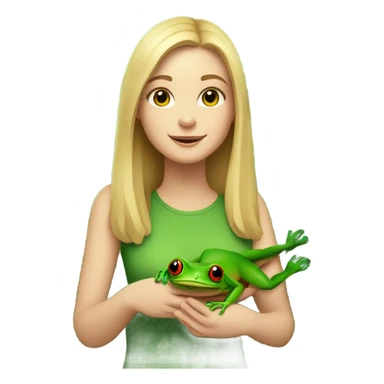 White girl with tree frog in rainforest  sticker