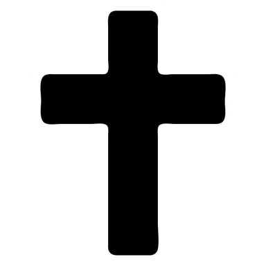 Christian cross matte silver minimalistic icon sticker