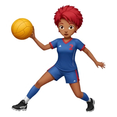 black woman who play ball with red hair sticker