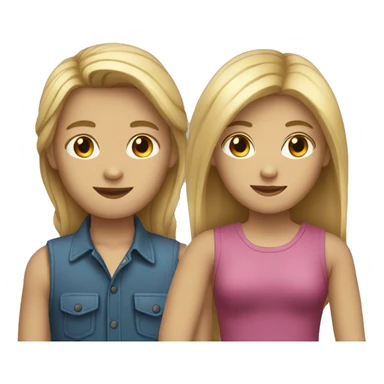 Girl with straight dark blonde hair with a boy that is blond. sticker