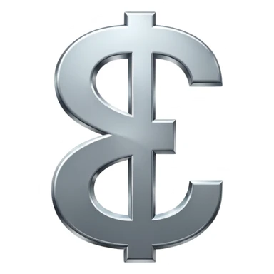 $ dollar metal symbol sticker