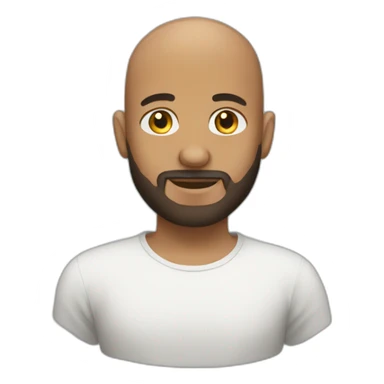 Bald bearded young man sticker