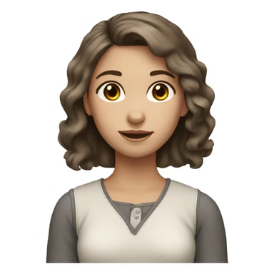 A girl with fair skin, brown hair and gray eyes sticker