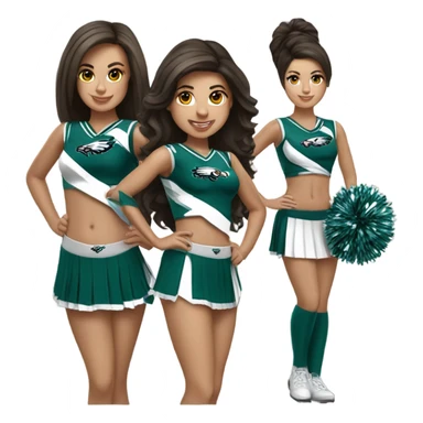 Philadelphia Eagles cheerleader brunette cheer sticker