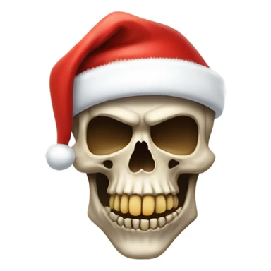 Skull wearing Santa hat sticker