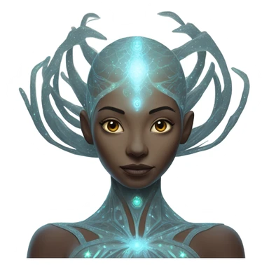 a heavenly alien woman full body sticker