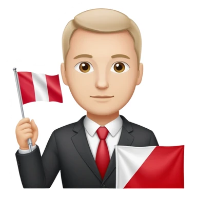 a politician holding the Polish Poland flag sticker
