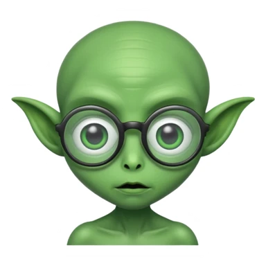 allien with glasses sticker