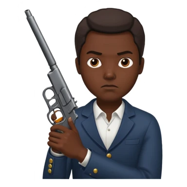 Emoji con arma de hombre solo q se note la cara y el arma sticker