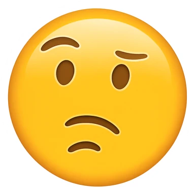 confused face emoji, digital illustration sticker