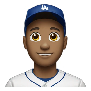 Boy in dodgers cap sticker