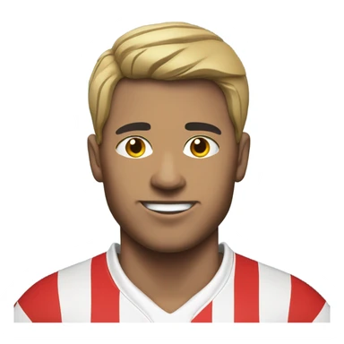 Rugby player in red and white stripe jersey sticker