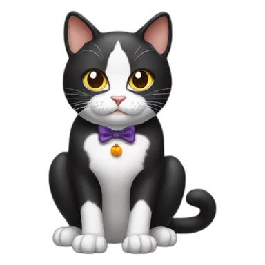 tuxedo cat with Halloween monkey ears sticker