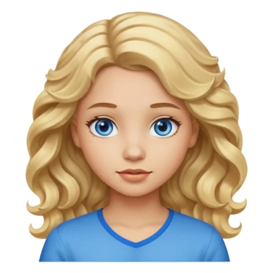 Girl with light skin blonde wavy hair sticker